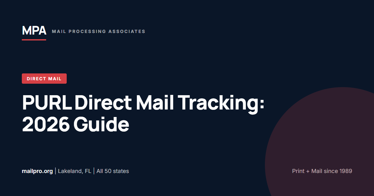 PURL direct mail tracking 2026 guide by Mail Processing Associates